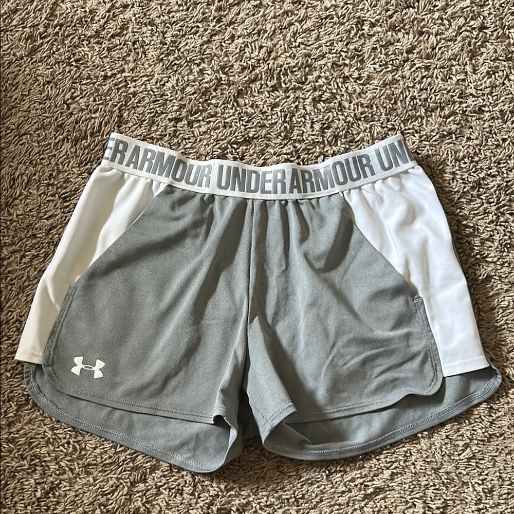 Under Armour Women's Gray and White Shorts